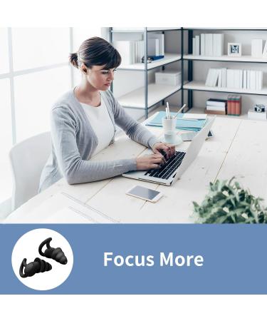 Noise Reduction Ear Plugs - NRR 40dB Silicone Reusable & Comfortable for Sleep Snoring Swimming Studying Concerts | Noise Cancelling & Hearing Protection - Black - Buy Online on GoSupps.com