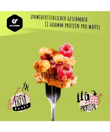 New Recipe - Go Fitness 50g High Protein Raspberry Waffles (12 Pieces) | Delicious Freshly Baked Healthy Snacks | 12g Protein Low Carb Muscle Building Treats - Buy Online on GoSupps.com