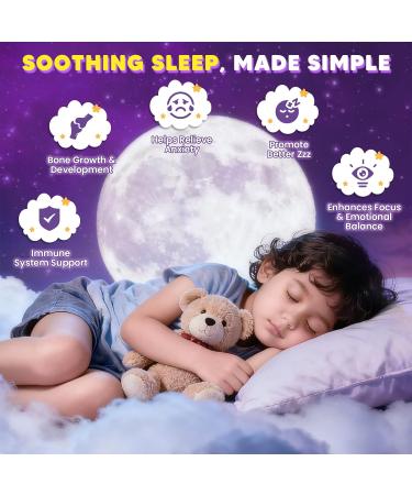 Magnesium Glycinate Gummies 400/200mg for Kids & Adults, NO Melatonin Sleep Aid Magnesium Supplement Gummies with Chamomile, Lavender, L-Theanine & GABA, B6, D3 & K2 for Bone, Relax, Immune Support - Buy Online on GoSupps.com