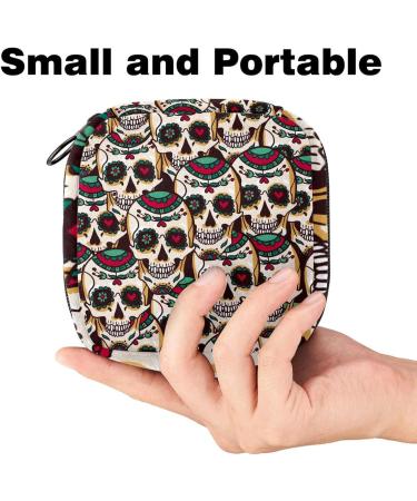 Vintage Skull Mexico Panty Liners and Menstrual Pads - Small Period Bag for Travel - Multi-colored - Buy Online on GoSupps.com