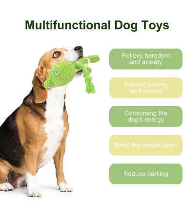 Tonyfy Dog Toys - Interactive Squeaky Plush Frog for Puppies & Small/Medium Dogs | Durable Cotton Rope & Crinkle Paper Fun - Buy Online on GoSupps.com