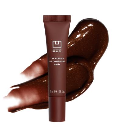 U Beauty The PLASMA Tinted Lip Compound - Anti-Wrinkle & Anti-Aging Treatment - Shimmery Plumping Lip Gloss Hyaluronic Acid Shea Butter Salicylic Acid & Peptides Deeply Hydrate Sable - 15 mL
