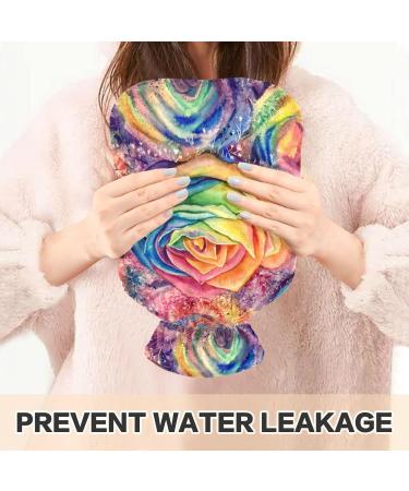 NAANLE Hot Water Bottle with Cover - Watercolor Rainbow Roses 1L for Pain Relief & Heat Therapy | Transparent Design - Buy Online on GoSupps.com
