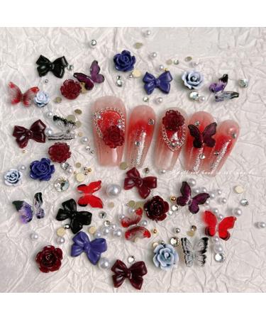 TQUXNGA 1 Box Nails -Jewelry Butterfly -Ties Decorations Manicure Accessory Kit 3D Nail Charms Ornament Accessories - Buy Online on GoSupps.com