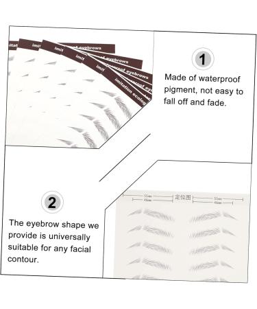 FOMIYES 12 Pcs Eyebrow Stickers Black Stickers Grooming Shaping Eyebrow Sticker Eyebrow Transfer Stickers 6d 1 count (Pack of 1) Brownx2pcs - Buy Online on GoSupps.com