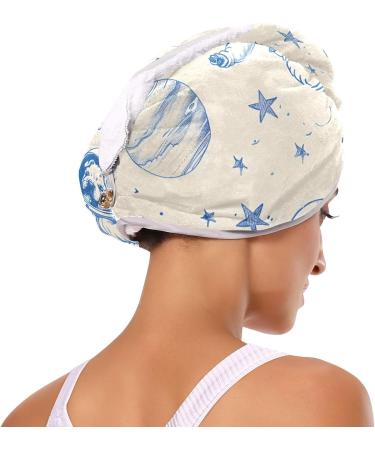 Space Dogs Astronauts Hair Towel 2 Pack - Super Absorbent Quick Dry Hair Turbans for Women & Girls | Perfect for Fast Hair Drying - Buy Online on GoSupps.com