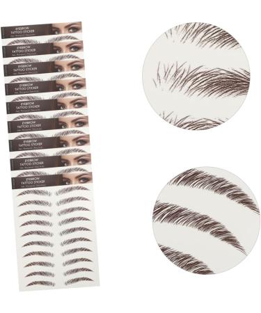 VINTORKY Fake Eyebrow Stickers 9 Sheets Waterproof Eyebrow Stickers Authentic Eyebrows Stickers Eyebrow Tool 3 Proof 21x14.7cm Brown - Buy Online on GoSupps.com