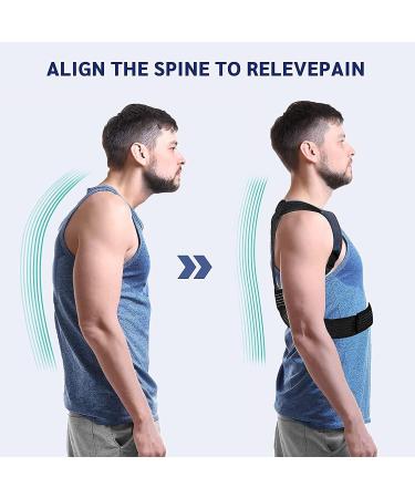 Posture Corrector for Men & Women | Adjustable Back Brace for Pain Relief | Comfortable & Breathable Support (Large - Buy Online on GoSupps.com