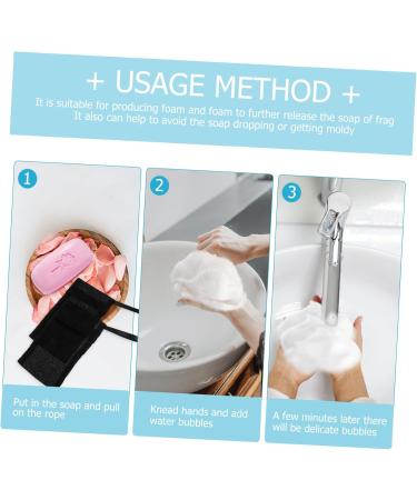 WOONEKY 10pcs Soap Foaming Mesh Bag Soap Scrubber Pouch Net Bag Soap Foaming Pouch Soaps Black Nylon Fiber - Buy Online on GoSupps.com
