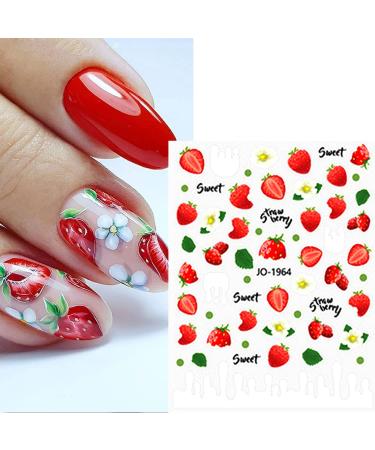 Summer Fruit Nail Art Stickers - Cute Lemon, Strawberry, Cherry, Watermelon, Avocado Designs - Nail Decals for Women and Girls - Buy Online on GoSupps.com