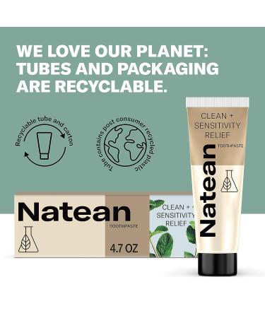 Natean Clean Sensitivity Relief Toothpaste - 4.7 Oz Tube, Citrus Orange Spearmint - Buy Online on GoSupps.com