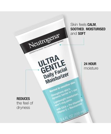 Neutrogena Fragrance Free Daily Facial Moisturizer for Sensitive & Dry Skin - Vitamin B3 B5 & E 3.4 fl. oz - International Shipping Available - Buy Online on GoSupps.com