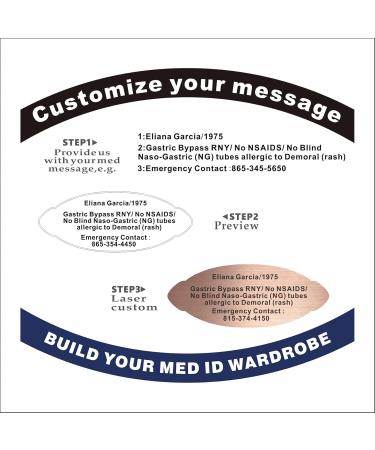Customized Medical Alert ID Beaded Bracelet for Women | Free Engraving | Stainless Steel Personalized Emergency Identification | 6.5-8.5 Inches - Buy Online on GoSupps.com
