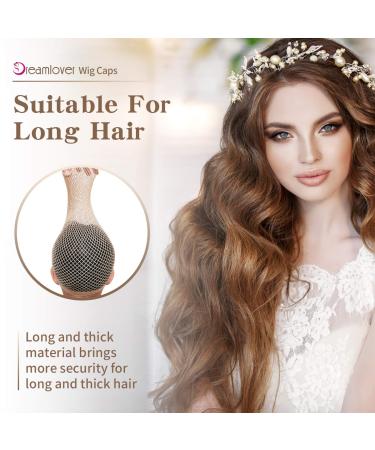 Dreamlover Mesh Wig Caps for Long Hair - Natural Nude (2 Pack) | Women's Hair Net for Wigs - Buy Online on GoSupps.com