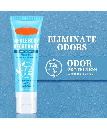 Whole Body Deodorant for Women 72 Hour Odor Control Women's Deodorant Invisible Cream Body Deodorant Deodorant for Men & Women All Day Odor Protection Aluminum Free 3.0 Oz (Unscented) - Buy Online on GoSupps.com