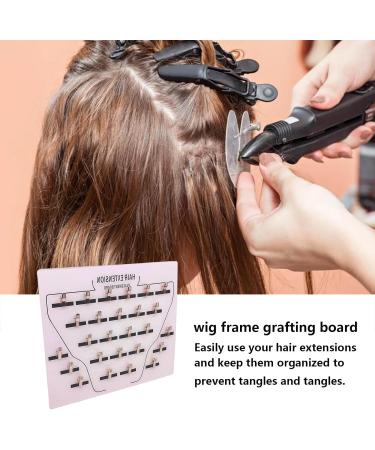 Joberio Hair Extension Holder Acrylic Board Hair Extension Holder Board With Clip For Hairpieces Wig Sectioning Display Grafting Plate Home & Salon Wig Grafting Plate light pink - Buy Online on GoSupps.com