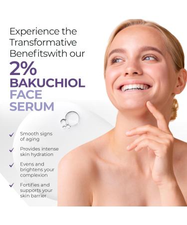 Bakuchiol Face Serum - Natural Retinol Alternative | Organic Vitamin C Moisturizer | Vegan Anti-Aging Treatment for Wrinkles - Buy Online on GoSupps.com