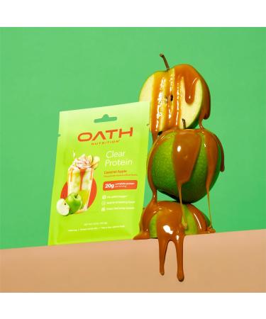 Oath Nutrition Clear Whey Isolate Protein Powder Caramel Apple 20g Complete Protein per Serving No Added Sugar Grass-Fed Single Serving (6 Count) - Buy Online on GoSupps.com