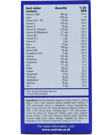 Centrum Advance 50+ multivitamin pack of 180 tablets - Buy Online on GoSupps.com