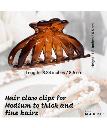 Marrie Hair Clips for Women & Girls | Non-Slip Double-Baked Clamp | Strong Hold for Medium to Thin & Long Hair Accessories (Black Brown Clear) - Buy Online on GoSupps.com