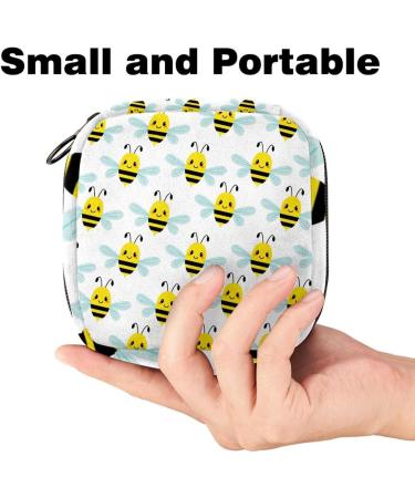 Shop Cute Bee Pattern Women's Napkin Storage Bag | Portable Menstrual Cup & Tapes - Perfect for First Periods - Buy Online on GoSupps.com