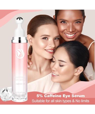 5% Caffeine Eye Serum Cream with 360 Massage Ball for Dark Circles Puffiness and Fine Lines 0.5 fl.oz Under Eye Roller Cream Efficient in Firming Eyelids 0.5 Fl Oz (Pack of 1) - Buy Online on GoSupps.com