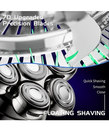 5-in-1 Electric Head Shaver for Bald Men - Rotary Design Head Shavers Kit with Clippers, Nose Trimmer, Brush, Massager - Cordless and Rechargeable Silver - Buy Online on GoSupps.com
