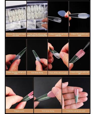 EBANKU 288PCS Clear Dual Nail Forms System Full Cover Nail Mold Tips Acrylic Nail Extension with 72PCS Nail Forms Stickers for Nail Art Salon Nails Design - Buy Online on GoSupps.com