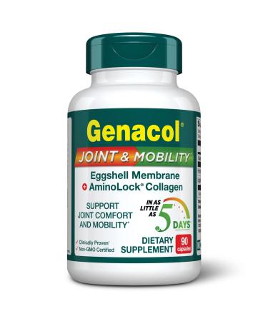 Genacol Joint & Mobility Eggshell Membrane + Collagen Joint Supplement (90 Capsules) Egg Membrane is a Natural Source of Glucosamine , Chondroitin, Hyaluronic Acid and Collagen 90 Count (Pack of 1)