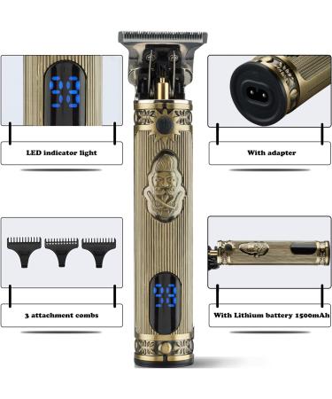 Styleader Professional Cordless T-Blade Hair Trimmer - Zero Gapped Liner Clipper for Men - Beard Shaver and Detail Grooming Kit in Gold - Buy Online on GoSupps.com