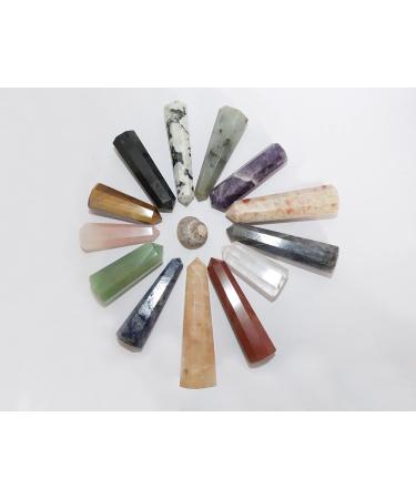 Third Eye Crystals Mix - 5 Handmade Crystal Points for Home Decor | Good Luck Towers & Reiki Symbol Gifts - Buy Online on GoSupps.com