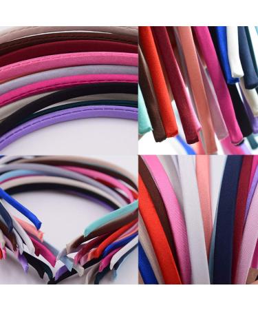 18-Piece Satin Hair Bands Gentle Touch Headbands for Women & Girls 1cm DIY Hair Accessories in 18 Colors - Buy Online on GoSupps.com