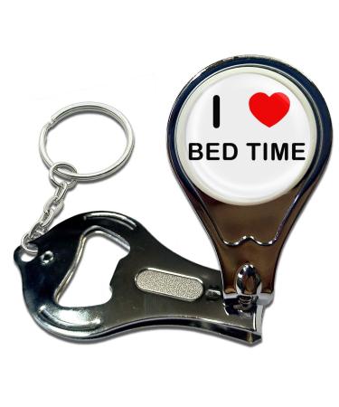 BadgeBeast.co.uk I love Bed Time - Key Ring Bottle Opener and Nail Clipper