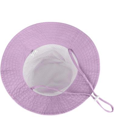 LACOFIA Toddler Baby Sun Hat | Wide Brim Bucket Hat for Outdoor Swim | Adjustable 6-24 Months | Unisex Kids Beach Pool Hat - Purple - Buy Online on GoSupps.com