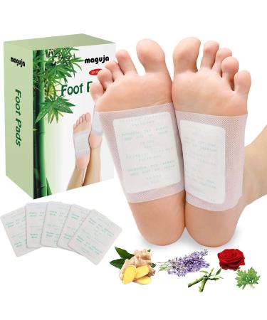 Foot Pads | 100Packs Relief Stress Ginger Foot Pads and 100PCS Adhesive Sheets for Foot Care Removing Impurities, Improve Sleep & Relieve Stress , Suitable for Travel or Home Use (White)