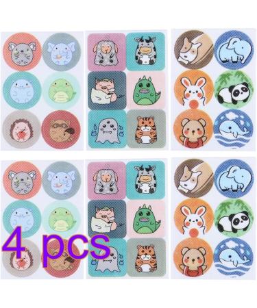 Hemoton Cartoon Animal Stickers Patches - 4pcs Assorted Colors, 3x3x0.1cm, Fun Decals - Buy Online on GoSupps.com