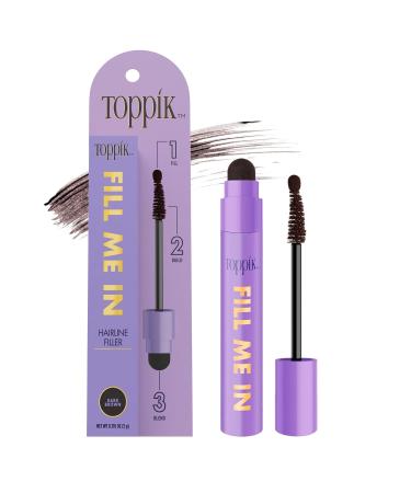 Toppik Fill Me In Hairline Filler - Dark Brown Hair Color Root Touchup & Fibers Wand for Thinning Hair - 0.176 oz (5 g) - International Shipping Available - Buy Online on GoSupps.com