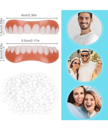 Instant Smile Veneers - 1 Pair False Teeth Top and Bottom Set for Men Women - Cosmetic Whitening with Thermal Beads - Buy Online on GoSupps.com