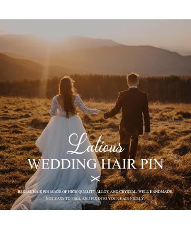 Latious Rhinestone Wedding Hair Pins - Pack of 3 | Bridal Hair Accessories for Women - Buy Online on GoSupps.com