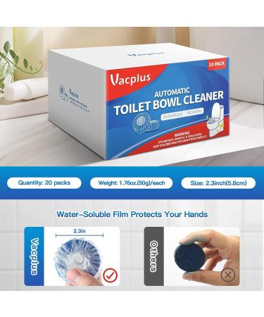 Vacplus Toilet Bowl Cleaners - 20 Pack Ultra-Clean Blue Tablets with Sustained-Release Technology - Buy Online on GoSupps.com