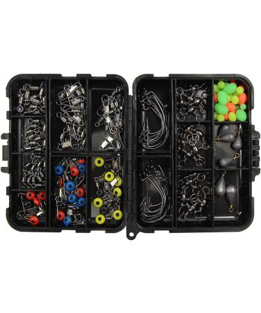160pcs Fishing Accessories Kit with Tackle Box - Swivels, Snaps, Sinker Weights, Beads, Hooks - Buy Online on GoSupps.com