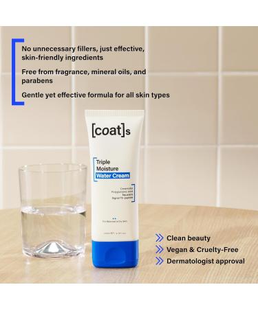 COATS Triple Moisture Water Cream Preppy Skincare- Lightweight Gel Moisturizer Non-Greasy for Balanced Skin Lightweight Hydration Barrier Repair Clean Ingredients Fragrance-Free- 30 Day Supply - Buy Online on GoSupps.com