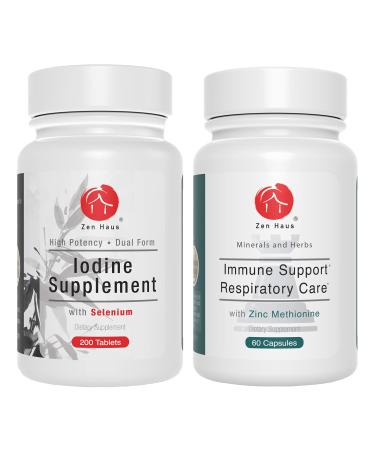 Zen Haus Iodine and Immune Bundle - 12.5 mg Iodine Complex with The Immune and Respiratory Support Formula