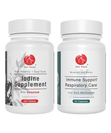 Zen Haus Iodine and Immune Bundle - 12.5 mg Iodine Complex with The Immune and Respiratory Support Formula - Buy Online on GoSupps.com