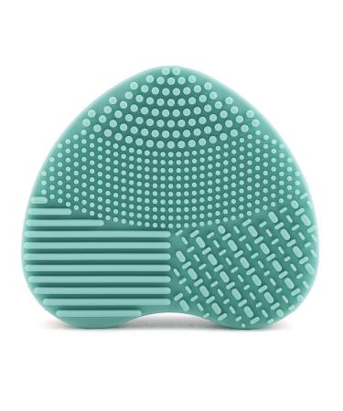 Brush cleaner made of silicone heart shape silicone make-up brush cleaning agents Accessories for quick color change and cleaning easy to clean suitable for dry cosmetics (green)