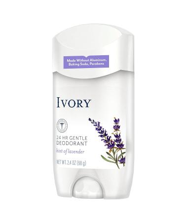 Ivory Aluminum Free Deodorant Hint of Lavender 24hr Gentle Deodorant Dermatologist Tested Baking Soda Free Paraben Free 2.4oz (Pack of 6) Hint of Lavender 2.4 Ounce (Pack of 6) - Buy Online on GoSupps.com
