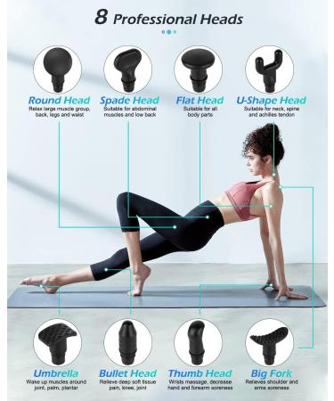 Uplayteck Massage Gun - 30 Speeds 8 Heads Ultra Quiet LED Display - Best Deep Tissue Muscle Massager for Neck Back & Shoulders - International Shipping Available - Buy Online on GoSupps.com