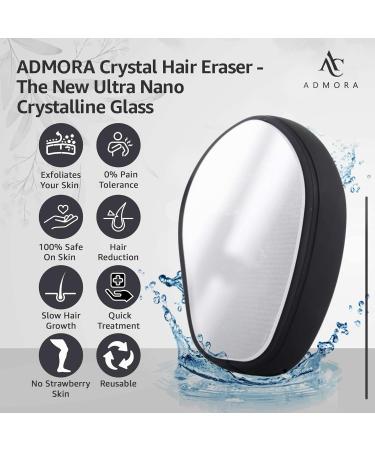 Crystal Hair Eraser: Safe & Portable Hair Removal Stone for Women & Men - Painless Exfoliator & Nail Filer - Coal Black - Buy Online on GoSupps.com