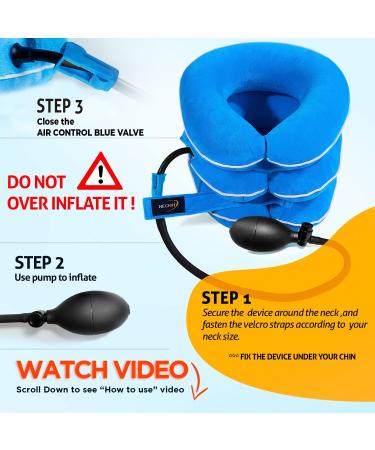 NeckFix Cervical Neck Traction Device for Instant Pain Relief - Pinched Nerve Stretcher + Bonus | 12-17 inch - Buy Online on GoSupps.com