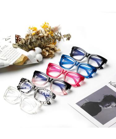 6 Pack Oprah Style Blue Light Blocking Reading Glasses for Women - Spring Hinge Eyeglasses Mixed Colors 1.0x Readers - Buy Online on GoSupps.com